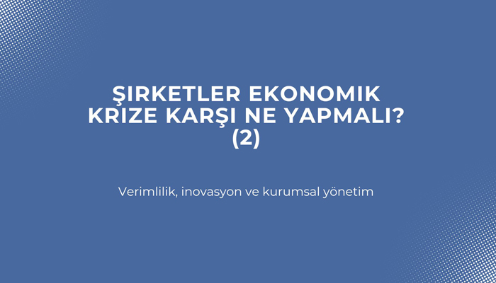 Şirketler Ekonomik Krize Karşı Ne yapmalı? (2)