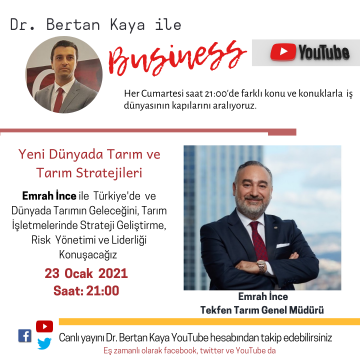 Tekfen Tarım Genel Müdürü Emrah İnce ile Canlı Yayın